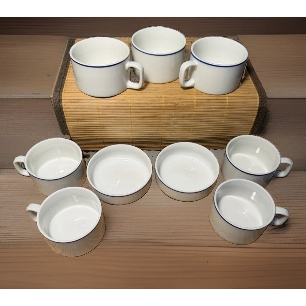 Vintage 1973 American Airlines First Class 9-Piece China Set 7 Cups-2 Soup Bowls